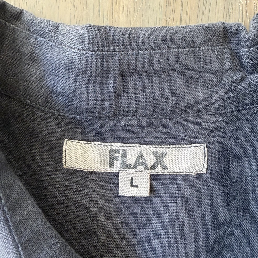 Flax By Jeanne Engelhart Button Tunic Shirt Womens Large Linen Minimal Lagenlook - Picture 8 of 8